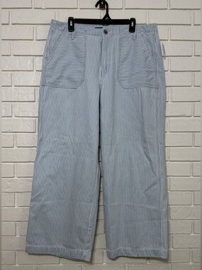 NWT Old Navy High-Waisted Baggy Wide Leg Railroad Stripe Jeans Size 16